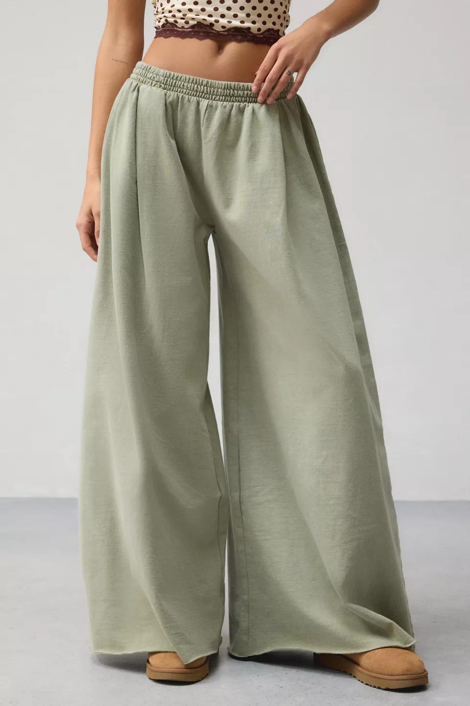 Mint Wide-Leg Jogger Pants