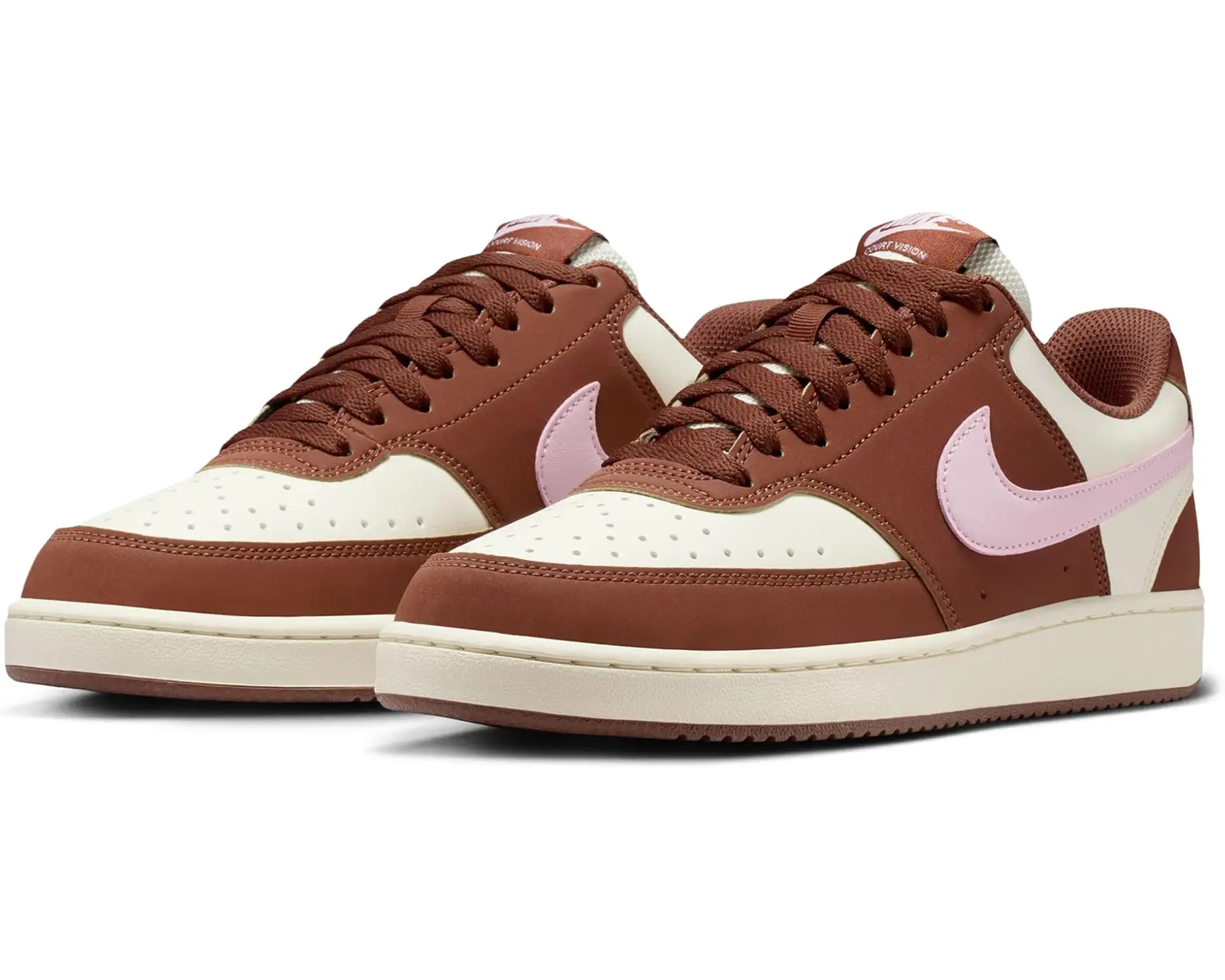 Brown and Pink Low-Top Sneakers