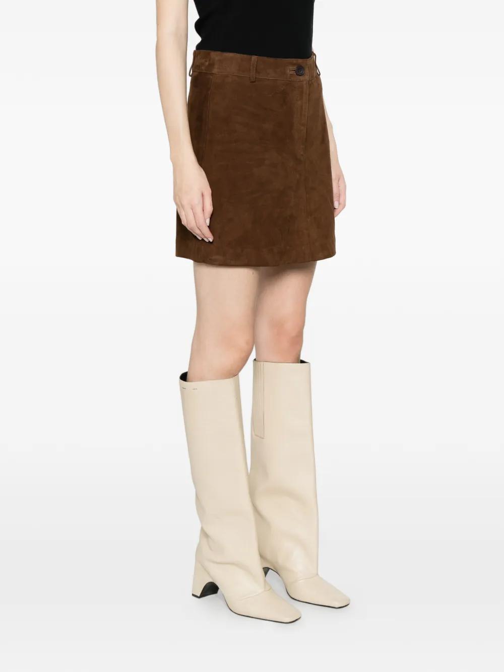 Brown Suede Mini Skirt