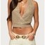 Beige Metallic Halter Top