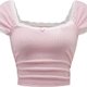 Pale Pink Puff-Sleeve Top