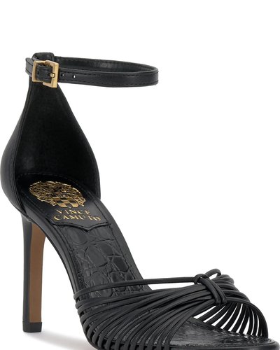 Black Knotted Strappy Stilettos