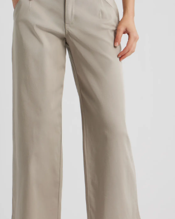 Beige Wide-Leg Trousers