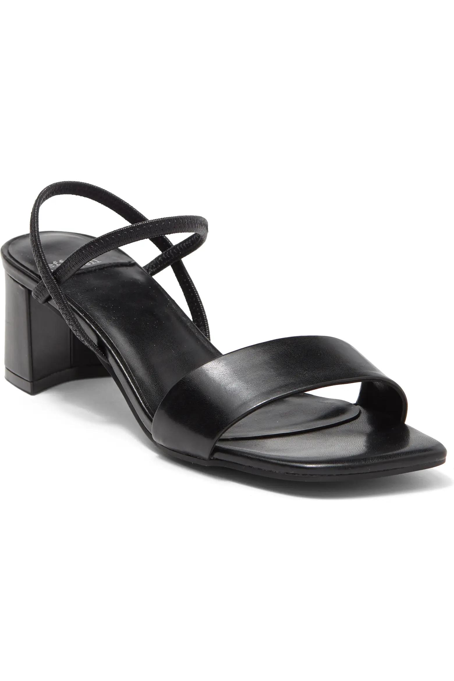 Black Strappy Block-Heel Sandals
