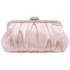 Blush Pink Pleated Satin Clutch