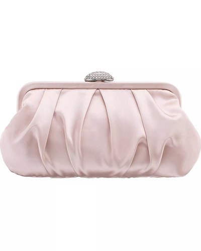 Blush Pink Pleated Satin Clutch