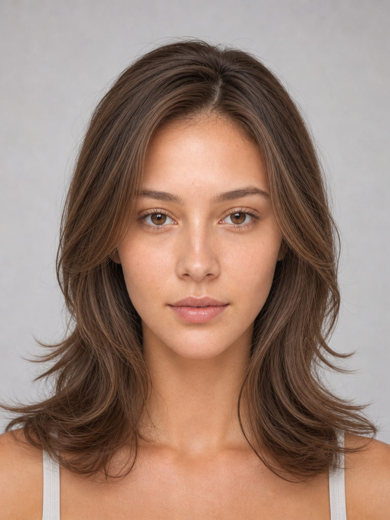 Side-part layered lob hairstyle for triangle face shape