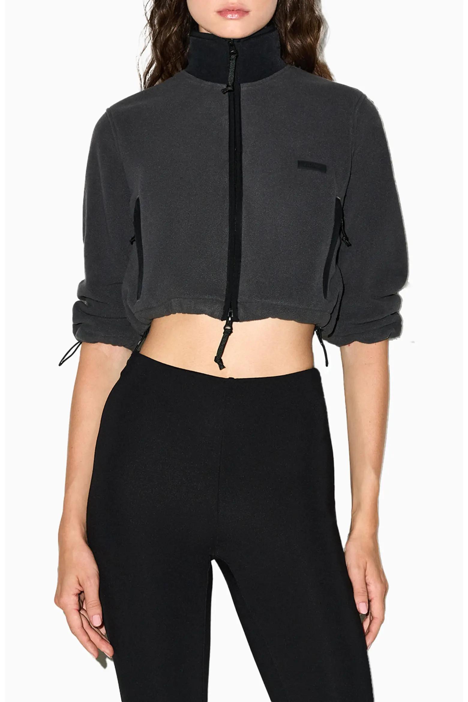 Charcoal Cropped Track Jacket