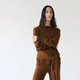 Brown Knit Tie-Front Sweater