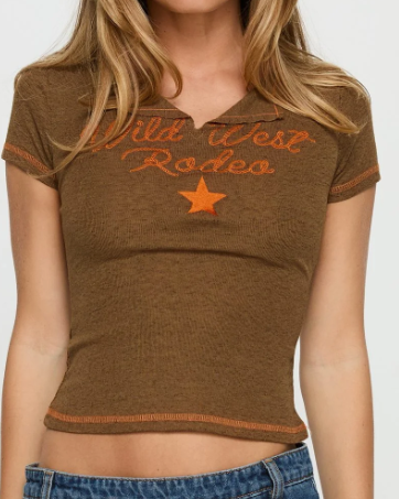 Brown Graphic Baby Tee