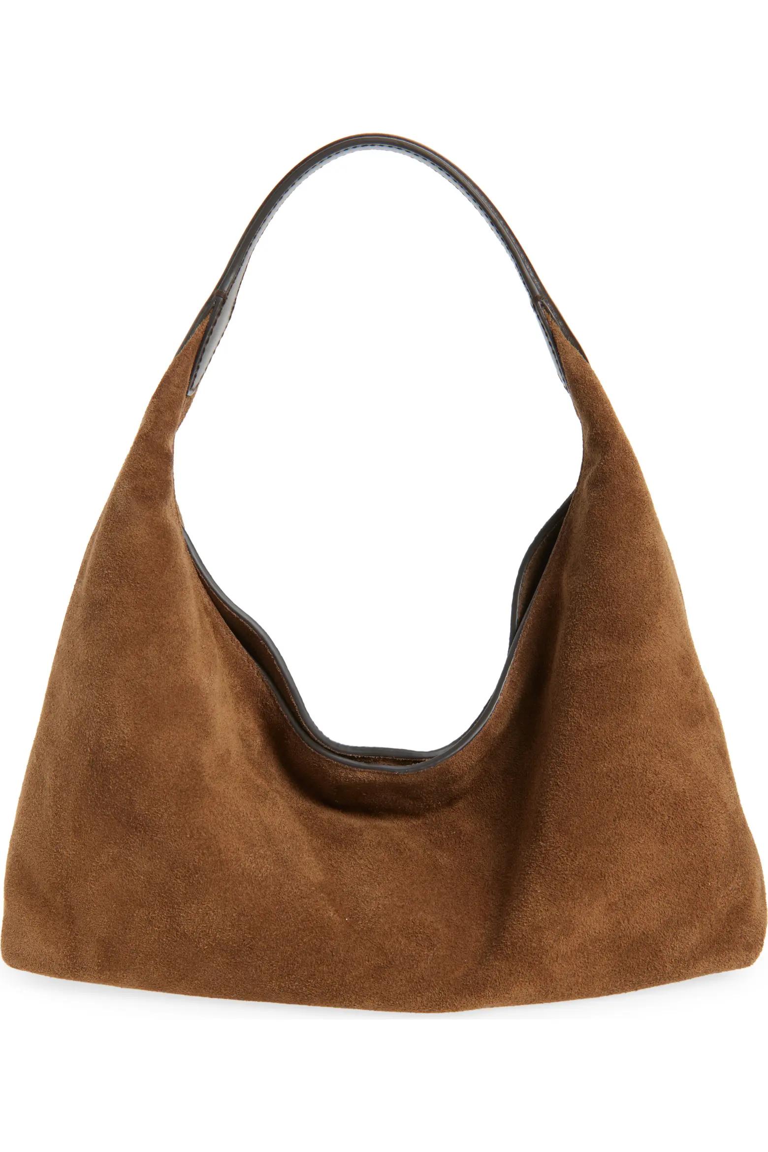Brown Suede Shoulder Bag