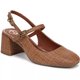 Braune Slingback-Pumps mit Blockabsatz