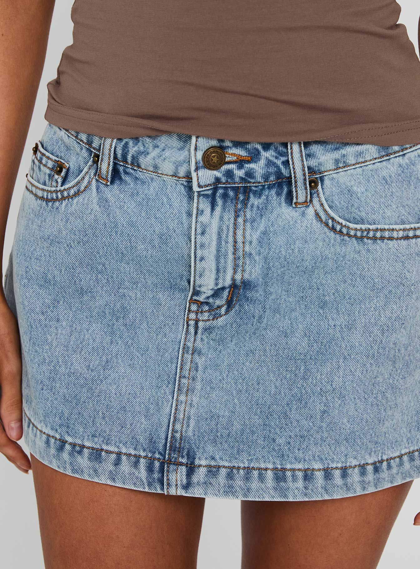 Light Wash Quilted Denim Shorts