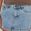 Light Wash Quilted Denim Shorts