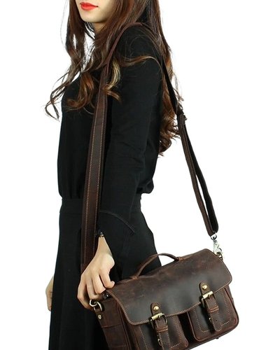 Brown Leather Crossbody Satchel