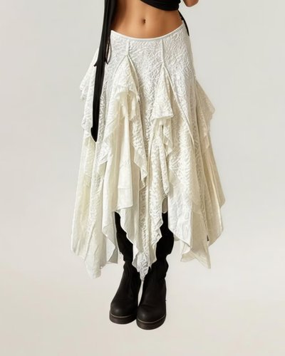 White Ruffle Skirt