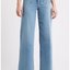 Light Wash Patch-Pocket Wide-Leg Jeans