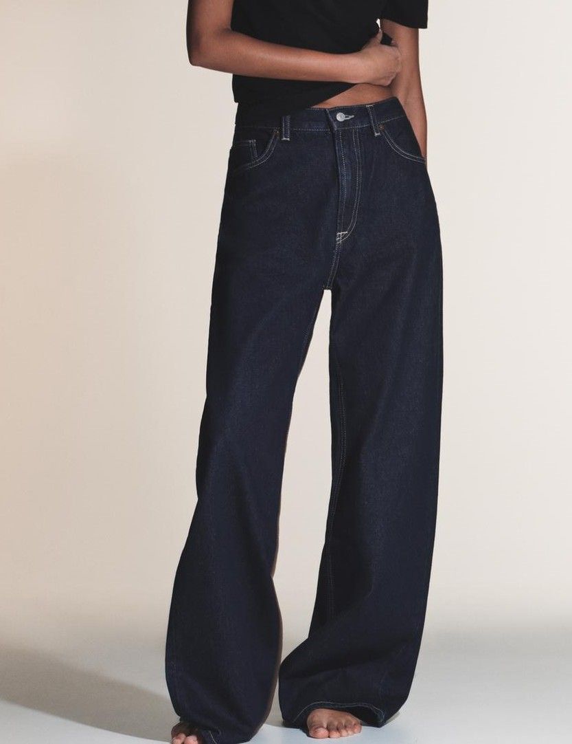 Dark Indigo Wide-Leg Jeans