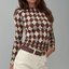 Brown Argyle Print Top