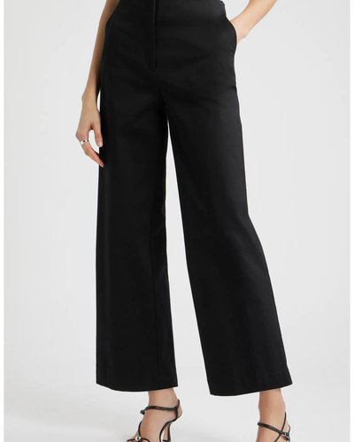 Black Cropped Wide-Leg Trousers