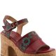 Red Floral Cork Platform Clogs