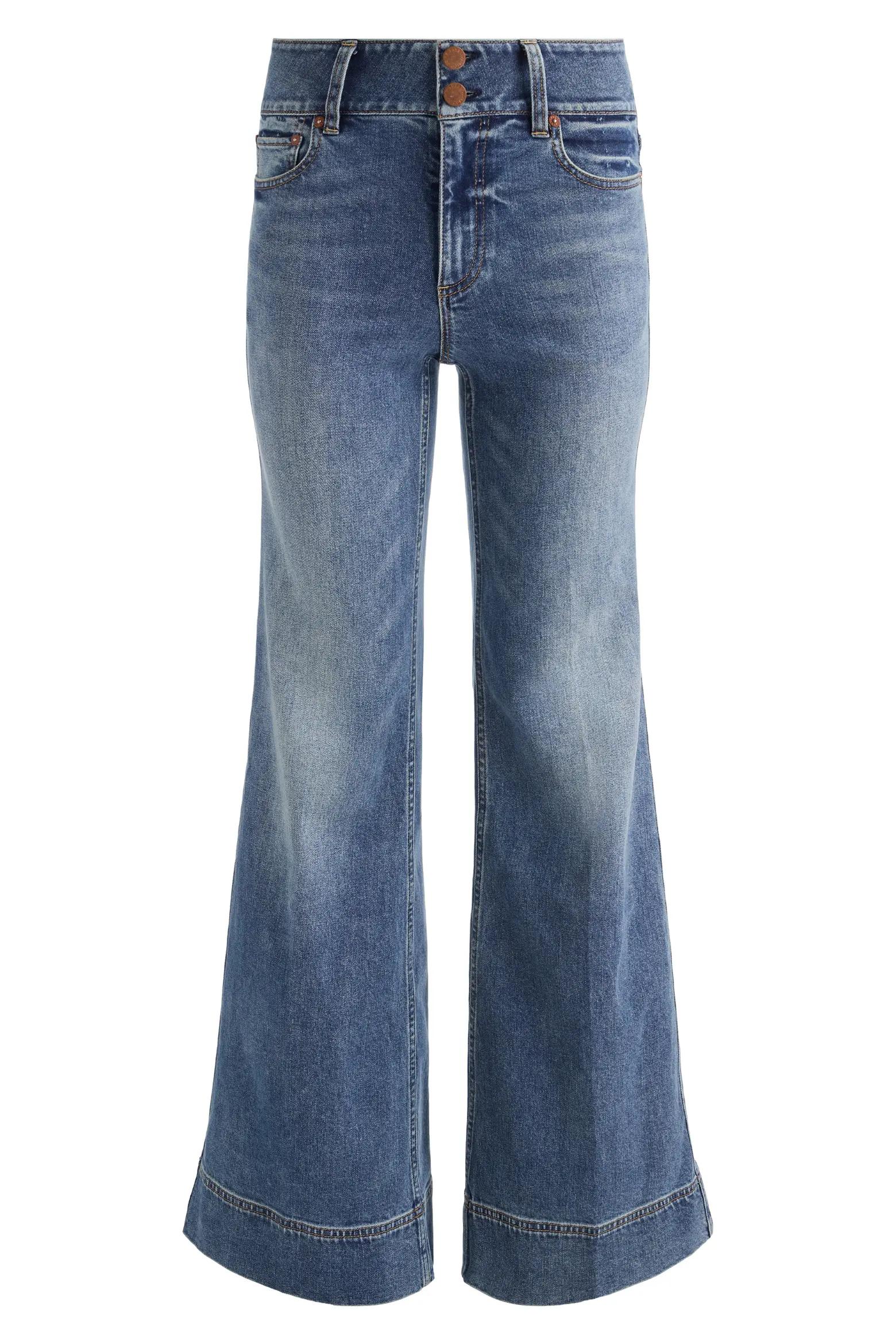 Light Wash High-Waist Wide-Leg Jeans