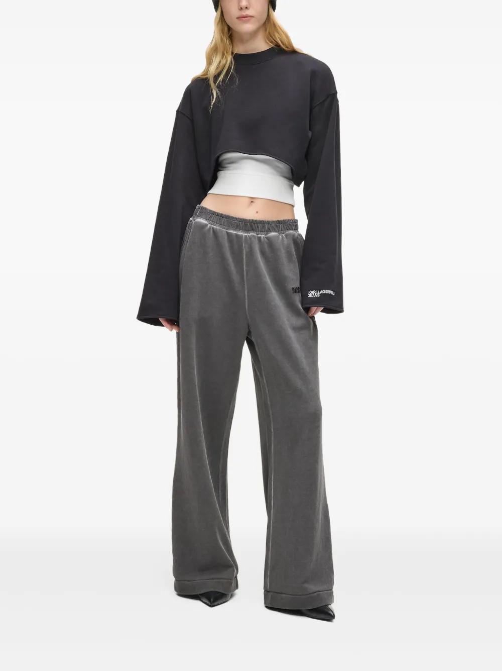 Charcoal Wide-Leg Sweatpants
