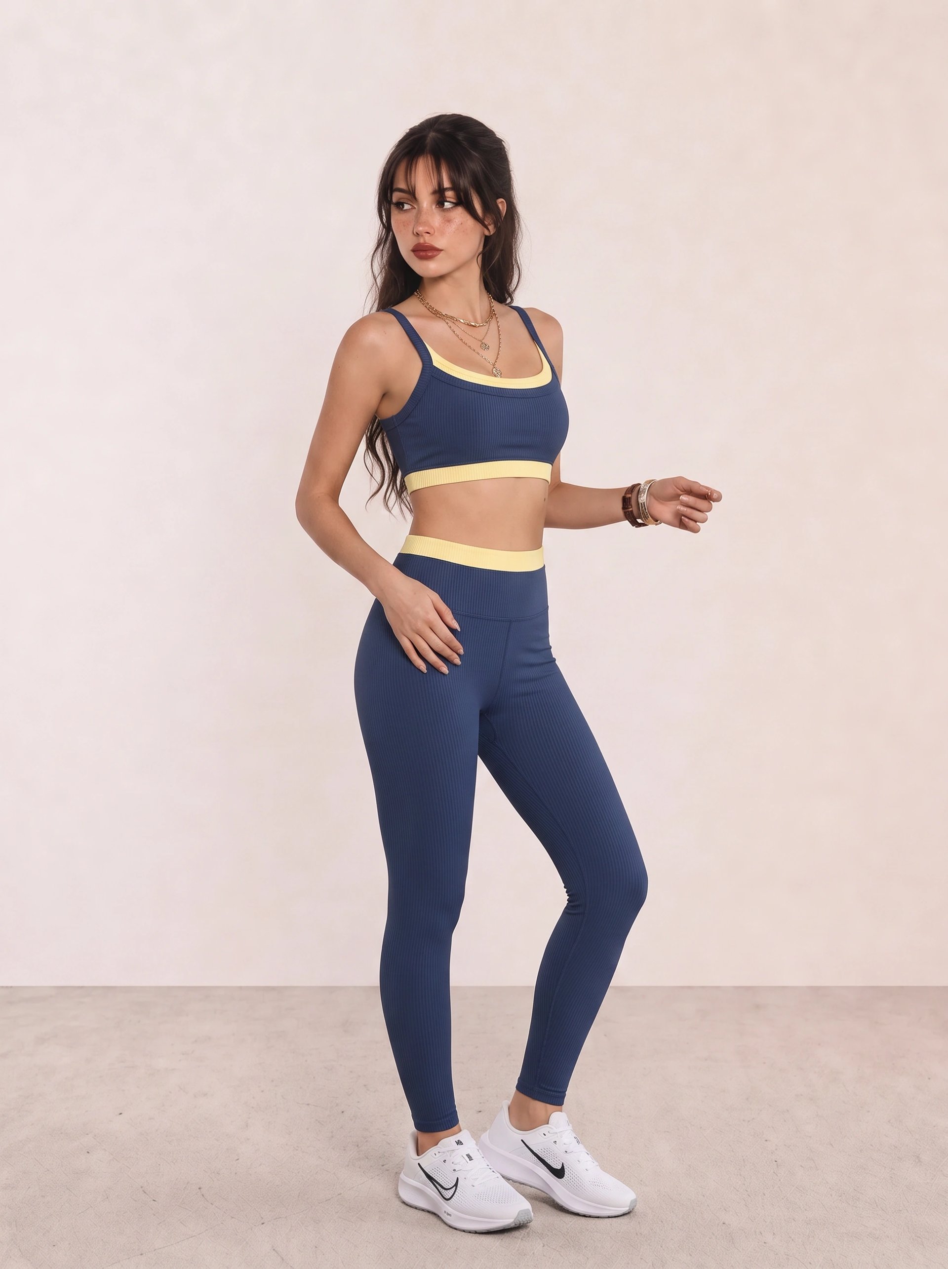 Navy Sports Bra and Leggings Activewear Outfit