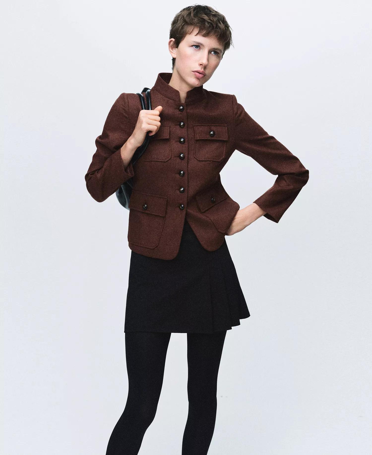 Brown Structured Utility Jacket