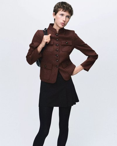 Brown Structured Utility Jacket