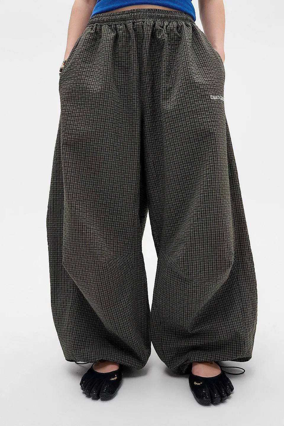 Charcoal Textured Wide-Leg Pants