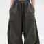 Charcoal Textured Wide-Leg Pants