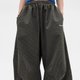 Charcoal Textured Wide-Leg Pants