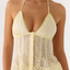 Pale Yellow Lace Corset Cami