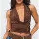 Brown Draped Halter Top