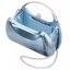 Blue Metallic Top-Handle Clutch