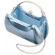 Blue Metallic Top-Handle Clutch