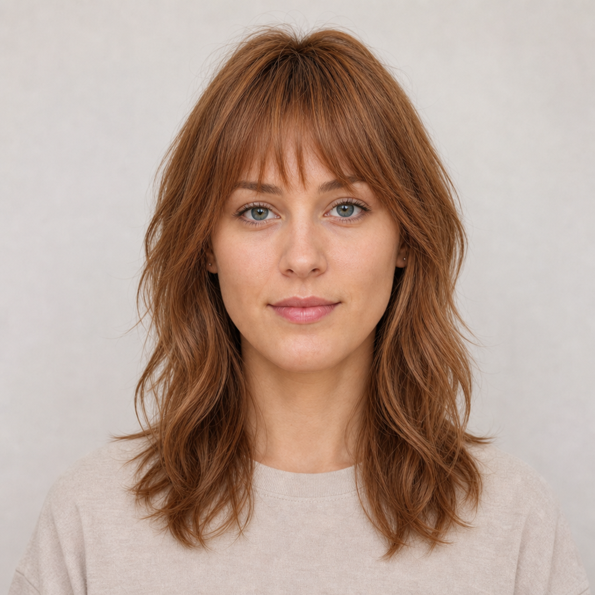 Curtain Bangs with Shag Layers