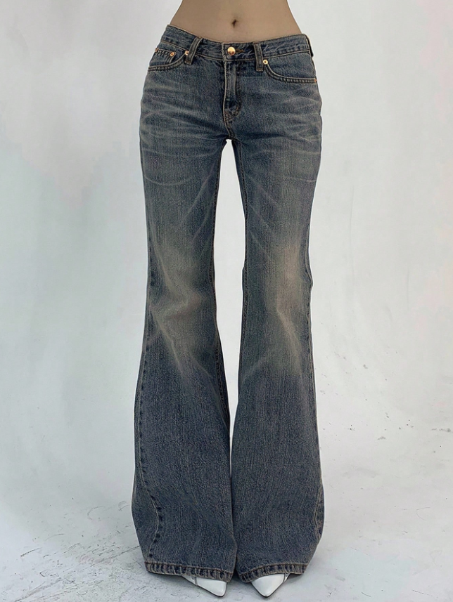Light Wash Low-Rise Flare Jeans