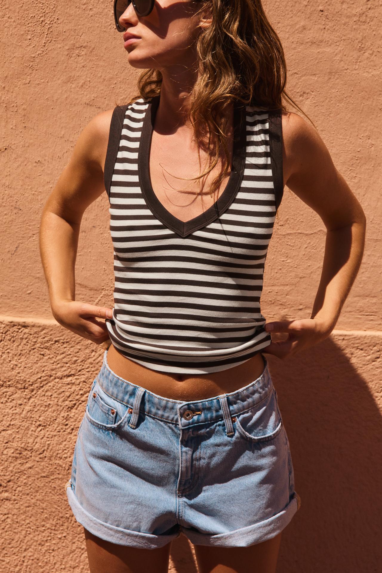 Black and White Striped Tank