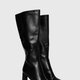 Black Leather Knee-High Boots