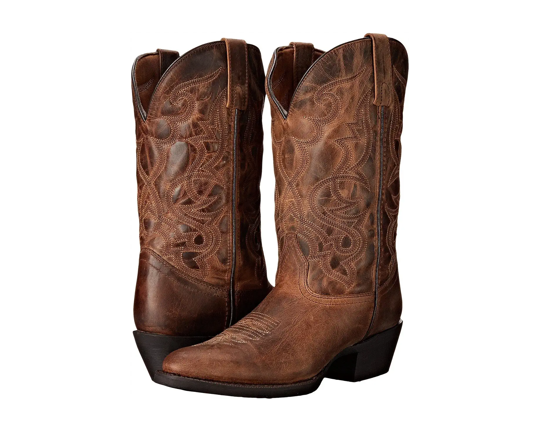 Brown Embroidered Cowboy Boots