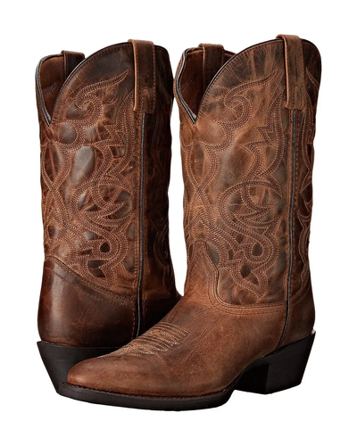 Brown Embroidered Cowboy Boots