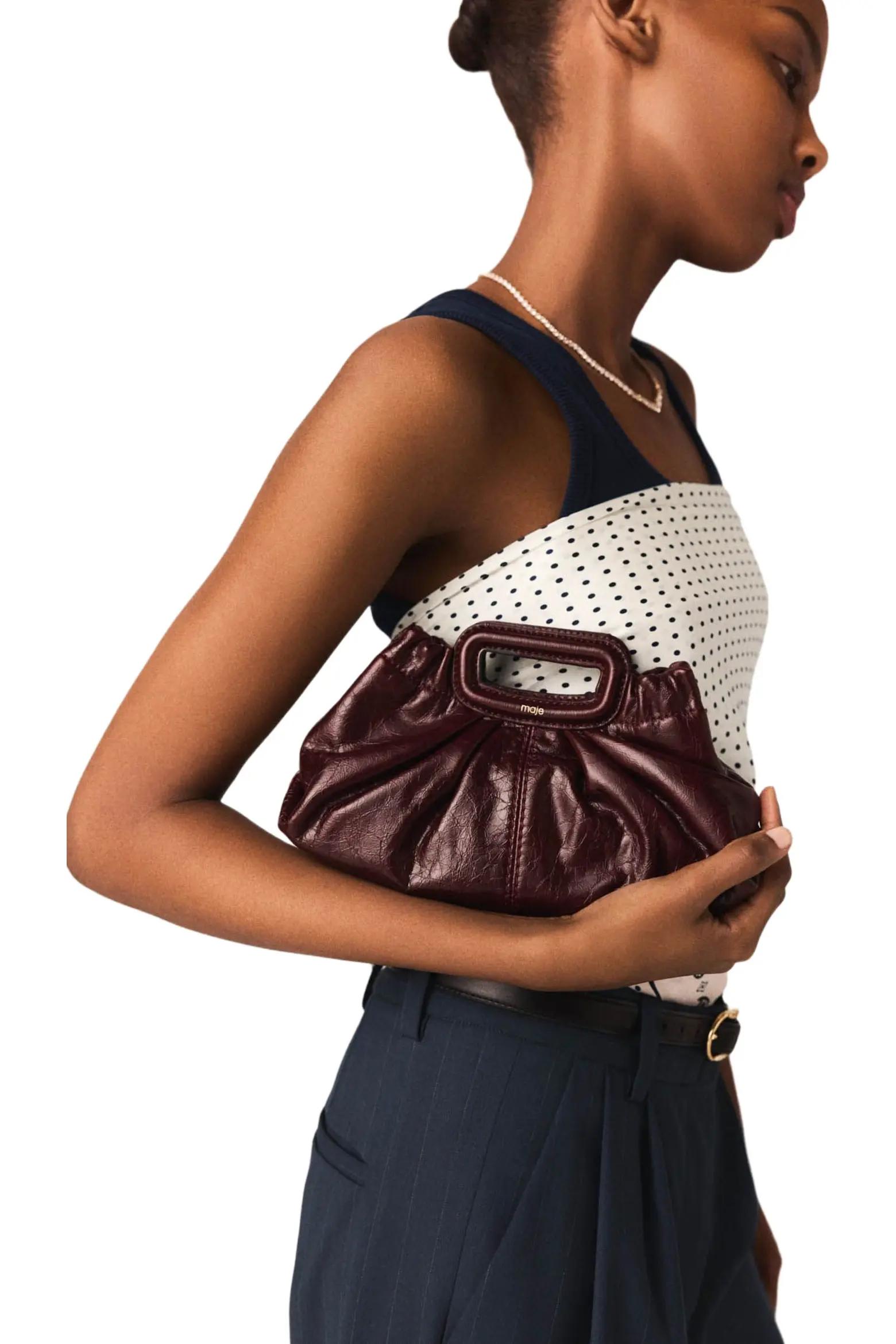 Burgundy Buckle Clutch Bag