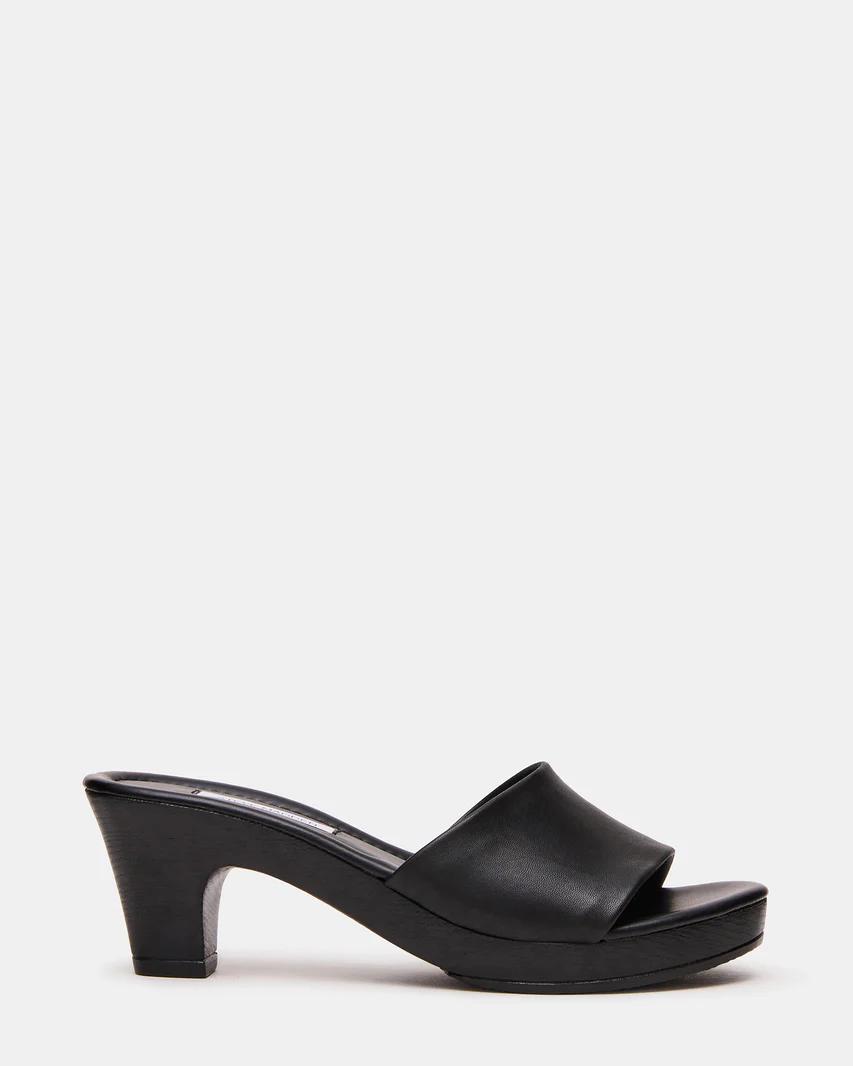 Black Platform Mule Heels