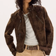 Dark Brown Distressed Suede Moto Jacket