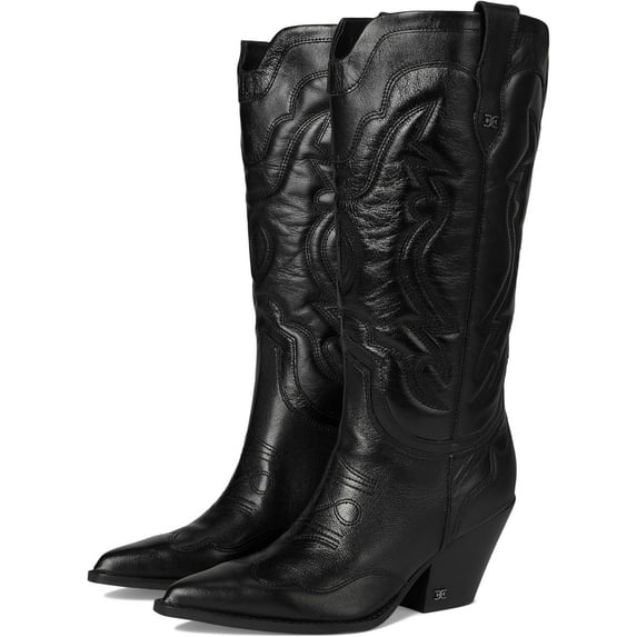 Black Leather Western Boots