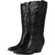 Black Leather Western Boots