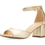 Gold Block-Heel Sandals