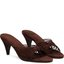 Brown Strappy Heeled Mules